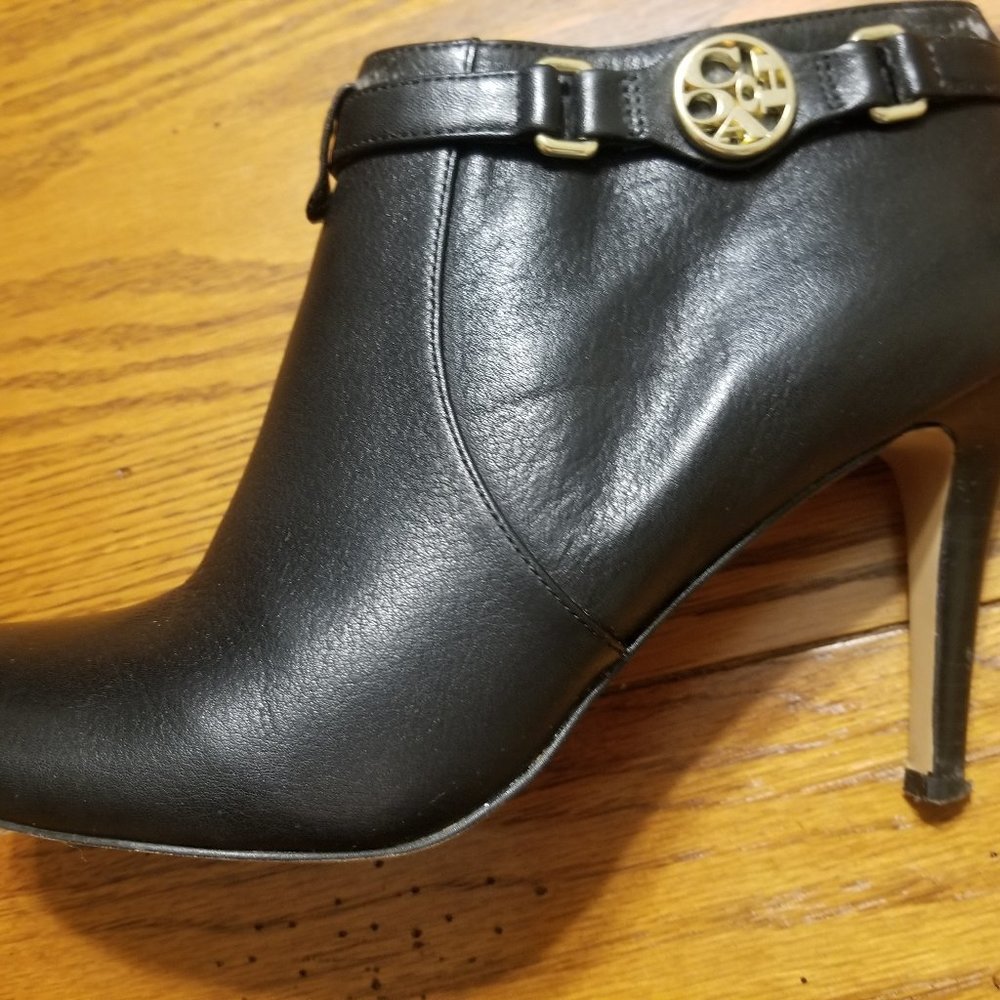 Coach Salene Black Leather Stiletto Booties